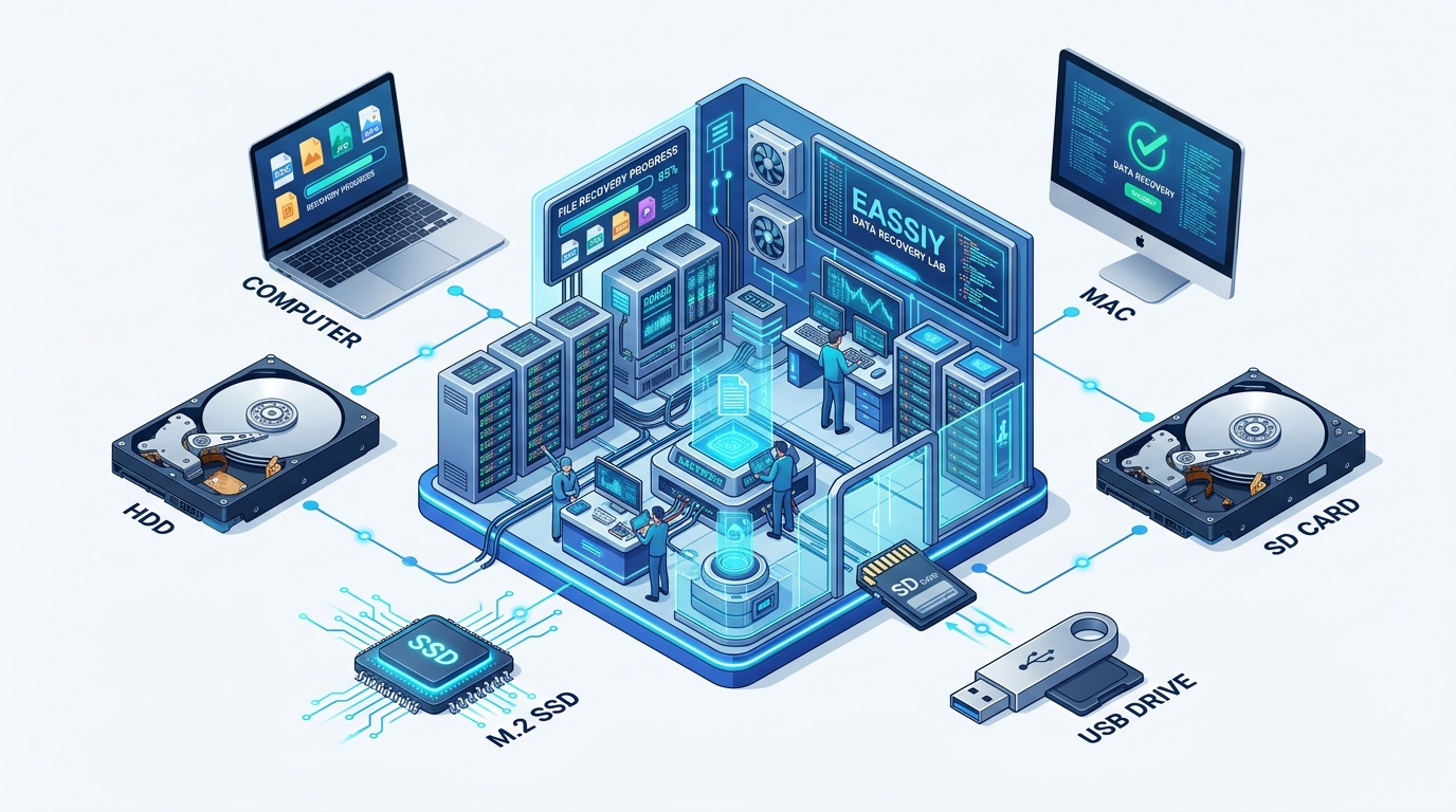 Eassiy professional data recovery lab and supported devices