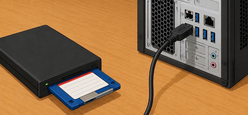 plug drive into rear USB