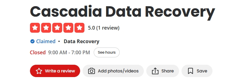 Cascadia Data Recovery reviews | Data Recovery Services in Portland