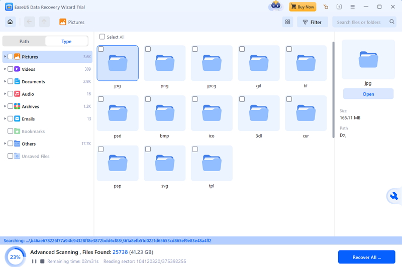 EaseUS Data Recovery Wizard to recover data step 2