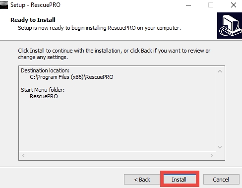 run RescuePRO as admin