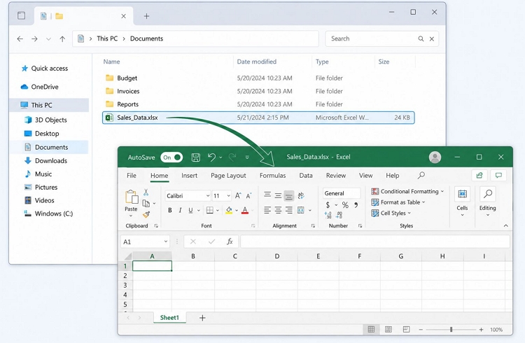 launch Excel