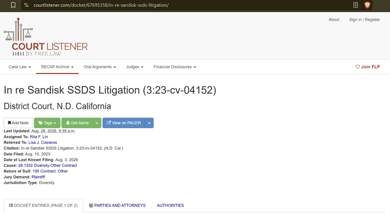 SanDisk SSDs Litigation