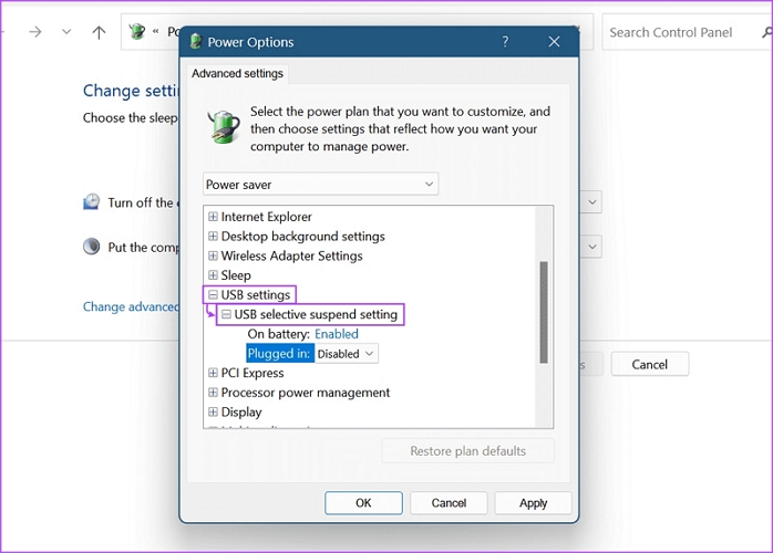 expand USB settings | WD Elements External Hard Drive Not Showing Up